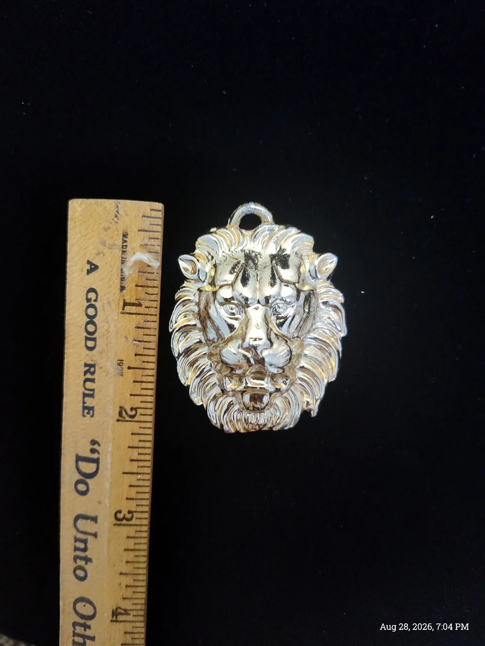 Gold Lion Head Pendant Large
